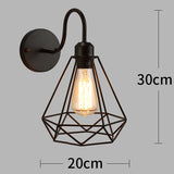 Loft American Iron Black Lampshade Wall Lamp Vintage Cage Guard Sconce Loft Lighting Fixture Modern Indoor Lighting Wall Lamps