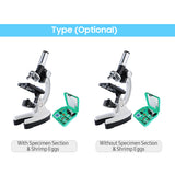 Microscope Set with Accessories Kit 100X-1200X Children Kids Students All-Metal Microscope Biology Biological Scientific Lab