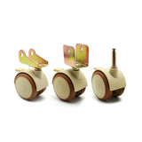4Pcs 2'' Furniture Crib Swivel Casters Cabinet Clamp with Brake Wheels Nylon Furniture support leg for Chairs Baby Bed Trolley