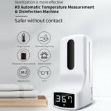 K9 1000ml Automatic Sensor Free Hand Soap Dispenser Infrared Thermometer Integrated Sanitizer Machine Bathroom Hotel Accessor