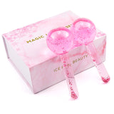 High Quality 2pcs/Lot Large Beauty Ice Hockey Energy Beauty Crystal Ball Facial Cooling Ice Globes Water Wave For Face and Eye