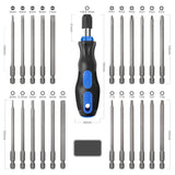 24 in 1 Extended Screwdriver Bit Set CR-V 1/4" Multi-function Phillips Hex Torx Electric Screwdriver With Self-locking Handle