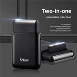 USB Rechargeable Shaver Electric Beard Trimmer Shaving Machine Men Twin Blade Reciprocating Cordless Razors Men Face Care