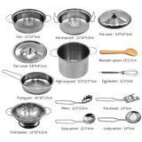 Kids Cooking and Baking Set 18 PCS with Chef Hat Apron Oven Mitt Pan Kitchen Utensils Children Chef Role Playset Educational toy
