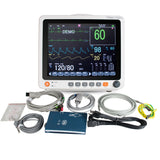Portable 12.1" Touch Screen Patient Monitor Vital Signs ECG NIBP RESP TEMP SPO2 PR