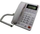 Corded Landline Telephone with FSK / DTMF Caller ID, 9 Fast Dial, Volume Adjustment, Wall Mountable Phone for Home Office
