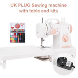 INNE Electric Sewing Machine Mini Small Portable Multifunctional Household Pedal Handmade Repair With Night Light For Beginners