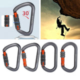 Locking Carabiner Heavy Duty 25kN Aluminum Alloy Clip Hook for Hiking Utility Hammocks Locking Dog Leash Swing
