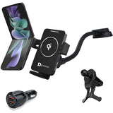 Dual Coil Wireless Car Charger, Auto-Clamping Car Mount for Samsung Galaxy Z Flip3 5G,Fast Charging Air Vent Dashboard Windshiel