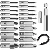 23 Pcs Daed Screw Extractor Set for Broken Screw or Bolt, Broken Bolt Extractor Screw Remover Set with Extension Bit Holder,