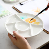 Flower Plum Rectangle Ceramic Palette Color Mixing Paint Palette Tray For Watercolor Gouache Acrylic Painting Art Supplies