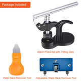 16Pcs Watch Press Tool With Watch Battery Replacement Tool Kit And Fitting Dies For Watch Back Remover Closer Repair And Battery