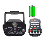 RGB Mini DJ Disco Light Laser Projector Lamp USB Rechargeable Sound Strobe Stage Effect Wedding Holiday Party Show Lighting