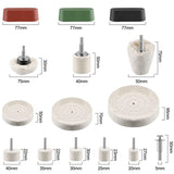 21Pcs Buffing Pad Polishing Wheel Kits,Cone Column Mushroom Round T Shaped Buffing Wheel For Manifold Aluminum Stainless