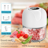 100Ml Mini Electric Garlic Food Vegetable Chopper Squeezer Meat Grinder Chili Meat Masher Machine Garlic Artifact