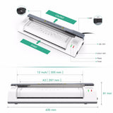 Thermal Pouch Laminator for A3/A4/A6, 2 Roller Fast Warm-up Laminating Machine with Trimmer and Corner Rounder for Home/Office