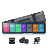 3 CHs Dash Cam Rear View Mirror FHD 1440P Car Video Recorder Carplay &amp; Android Auto WiFi Miracast GPS Navigation Bluetooth DVRsv