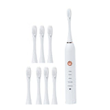 Electric Toothbrush Rechargeable Black White Sonic Teeth Brush Oral Hygiene IPX7 Waterproof with Replacement Brush Head Gift