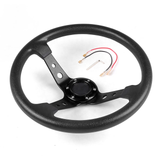 Aluminum 14inch 350mm PU Leather Car Racing Sport Steering Wheel