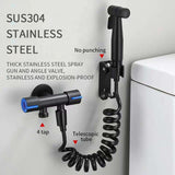 Handheld Toilet Bidet Sprayer Kit 304 Stainless Steel Hand Bidet Faucet for Bathroom Hand Sprayer Gun Shower Head Self Cleaning