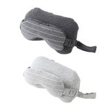 2 In 1 Multifunctional Travel U-Shaped Neck Pillow with Sleeping Shade Eye Mask Blindfold Office Home Massage Cushion