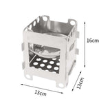 Portable Outdoor Small Firewood BBQ Picnic Stainless Steel Camping Stove Set