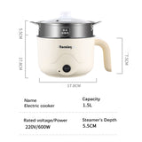 220V Mini Multifunction Non-stick Pan Electric Cooking Pot Household  Hot Pot Single/Double Layer Electric Rice Cooker Machine