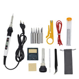 Thermostat intelligent LCD display electric soldering iron 60W  repair soldering iron tip multimeter Welding gun set