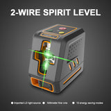 2 Lines Laser Level Green/Red Beam Self Leveling Horizontal Vertical Cross-Line Meter with Pulsing Mode Powerful Laser Beam Line