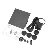 7V Solar Fountain Water Pump Panel Garden Pond Pool Submersible Watering Kit 200L/H Plastic