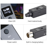 1 Pair Microphone Wireless System UHF DSP Transmitter &amp;Receiver with Mic/Line 2 Modes Built-in Lithium Battery for Condenser Mic