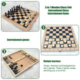 3 In1 Wooden Chess And Checkers Set Board Games For Kids And Adults For Travel Portable Folding Chess Game Sets