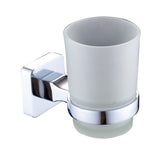 Round Glass Cup Hotel Wall Mounted Toothbrush Holder Home Toothpaster Accessories Toilet Bathroom Stainless Steel Organizer