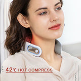 Cervical Spine Massager Smart Neck Massage Hot Compress Constant Temperature 4-Head Multifunctional Massager White