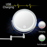 Led 10X nifying Makeup Shaving Vanity Mirror Bathroom Wall Mount 360°