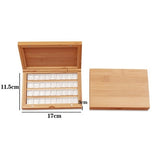 Empty Bamboo Paint Palette With Lid Portable Watercolor Paint Tray Storage Box With 24/36 Half Pans for Painting Art Supplies