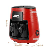 0.25L 450W Full Automatic Coffee Machine With Double Cup Drip Coffee Maker Tea Making Portable Coffee Maker Multipurpose
