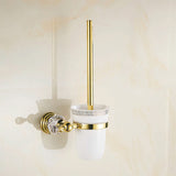 Gold Crystal Bathroom Hardware Set European Towel Rack Toilet Brush Hair Dryer Rack Wall Mounted Bathroom Accessories