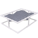 Reversible Elevated Cats Cot Bed Winter Summer Hammock Puppy Nest Striped Canvas Fleece Camping Bed