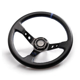 Car Racing Steering Wheel 3 Colors 14inch 350mm Aluminum Bracket and PVC Leather Button Sport Steeing wheel with Logo