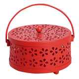Metal Garden Home Incense Burner Durable Case Rack Hollowed Classical Anti Scald Mosquito Coil Holder Portable With Handle