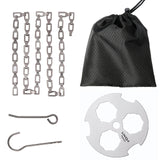 Lixada Camping Tripod Board Turn Branches into Campfire Tripod Titanium Campfire Support Plate with Adjustable Chain for Cooking