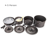 Desert Fox Outdoor Tableware Camping Cookware Pots Set, Lightweight Mini Aluminum Folding Pot Set with Storage Sack, 1-4 Person