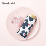 Vintage UV Protect Floral Women Rain Umbrella Chic Pink Rose Three Folding Girl Durable Portable Umbrellas Automatic Rain Gear