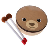 cartoon Bear Pattern Drum Musical Toy Percussion Instrument with Drum Sticks Strap for Children Kids