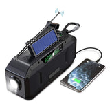 Protable Solar Hand Crank Radio Flashlight BT FM/AM Radio IPX5 Emergency Flashlight Bluetooth Speaker Dynamo 5000mAh Power Bank