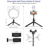26cm Selfie Ring Light Led  Photography Ringlight Holder Fill Ring Light With Tripod Stand For Video Makeup  Live Streaming
