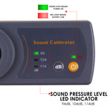 Sound Level Calibrator Meter 114dB / 94dB / 104dB Calibration Level For 1/2" 13.2mm Microphone Size