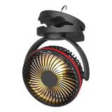 Mini Desk Fan 360 Degree Rotation 4 Speeds Adjustable Portable USB Table Fan Clip-on Type Rechargeable Cooling