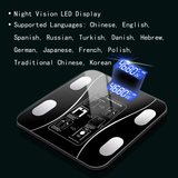 Weighing Scale Bluetooth Body Fat Escamas Smart Electronic BMI Composition Analyzer Fashion Selling Precision Bathroom Black